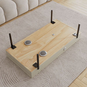 Table basse de salon moderne et intelligente avec chargeur USB sans fil, haut-parleur <span class=keywords><strong>HIFI</strong></span> et rangement, plateau en métal, ensemble central pour canapé - Product Image 5