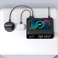 15W Multifunctionele, populaire thermometer met draadloze oplading, tijdweergave, oplaadstation en wekker