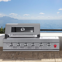 LUOQI LQ-B801 2025 Barbecue à gaz extérieur moderne en acier inoxydable 90000 BTU, allumage piézo, chauffage rapide, 96x45.5cm, prix usine