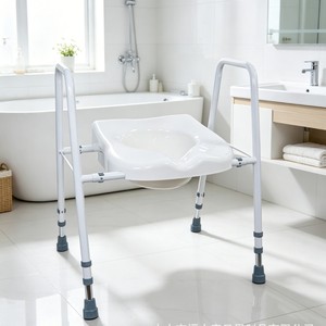 Chaise de toilette en aluminium Foxconn, réglable, portable, capacité de charge 130 kg, pour personnes âgées et femmes enceintes, utilisation en salle de bain - Product Image 2