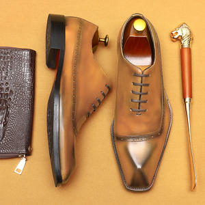 Chaussures habillées décontractées pour hommes en cuir Oxford originales faites à la main, pour le bureau, les mariages, augmentant la taille, avec des propriétés anti- - Product Image 2