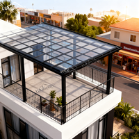 Toldo de Balcón Manual de Aluminio Moderno de Primera Calidad, Resistente a la Lluvia y a los Rayos UV, Retráctil, de Lujo, para Patio, para la Familia