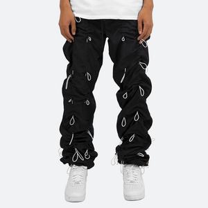 Pantalon personnalisé à coupe décontractée avec plusieurs fermetures à cordon élastique superposées - Product Image 1