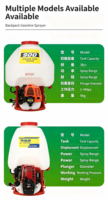 Pulvérisateur à moteur 2 temps haute performance 25L, pulvérisateur à dos agricole pour la lutte antiparasitaire et la fertilisation
