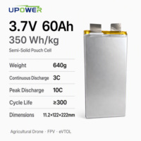 Sel Baterai Lithium-ion Pouch Semi-solid State High Energy ULi 3.7V 60Ah 350Wh/kg 10C Peak Discharge untuk UAV EV EVTOL