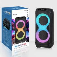 Speaker Karaoke Nirkabel YE-1220 Dual 12" 50-100W dengan LED RGB TWS dan Dua Mikrofon untuk Pesta, Luar Ruangan & Home Theatre