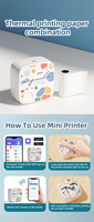 Autocollant Imprimante Notes Scolaires Journal DIY Cadeaux pour Enfants 203dpi Emballage Thermique Étiquettes Imprimante Machine