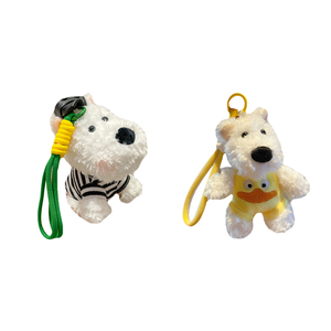 Llavero de peluche Kawaii West Highland White Terrier, lindo colgante de peluche de <span class=keywords><strong>perro</strong></span> Scottie de dibujos animados, mini llavero de peluche de <span class=keywords><strong>perro</strong></span> suave - Product Image 1