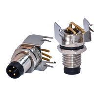 Conector de pared hembra y macho para montaje en panel, Conector de metal m8 de 3, 4, 5, 6 y 8 pines a prueba de agua