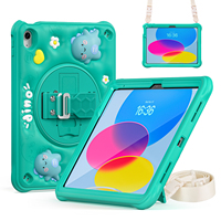 Nouveau style 10.9 pouces étui pour tablette pour enfants pour iPad 10th couverture iPad robuste PC et silicone antichoc avec dragonne et bandoulière