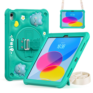 Phong cách mới 10.9 inch trẻ em trường hợp máy tính bảng cho iPad 10 bìa iPad gồ ghề <span class=keywords><strong>PC</strong></span> & silicon chống sốc với dây đeo tay và dây đeo vai - Product Image 3