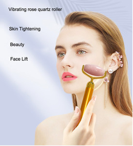 Amazon mejor vendedor de alta calidad facial masajeador vibrante eléctrico de cuarzo rosa masaje facial de piedra de jade - Product Image 5
