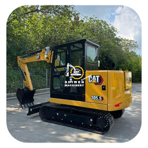 Mini-excavatrice CAT305.5 à faible nombre d'heures de fonctionnement, moteur C2.2, chenilles, pompe, moteur, en stock, certifiée CE EPA, télécommandée - Product Image 1