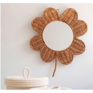 Luxueux Handwicker vadrouille miroir tenture murale décoration belle forme de fleur ronde pour la décoration intérieure directement du Vietnam - Product Image 2