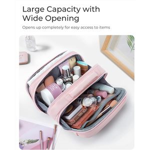 Per le donne di BAGSMART olografico per la borsa da toilette portatile Make-Up Organizer per viaggi essenziali - Product Image 2