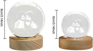 Boule de cristal photo <span class=keywords><strong>3D</strong></span> personnalisée, cadre photo LED, cadeau de naissance/Noël/mariage/anniversaire - Product Image 6