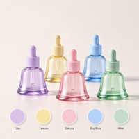 Individuelles Logo Farbige Glas-Hautpflegeserumflasche 20ml 30ml Glockenform Luxuriöse Leere Mattierte Kosmetik Ätherisches Öl Tropfflasche