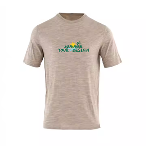 Camiseta de peso ligero personalizada de primera calidad 100 lana merino de gran tamaño <span class=keywords><strong>camisetas</strong></span> en blanco proveedor camiseta personalizada para hombres cuello redondo Casual - Product Image 1