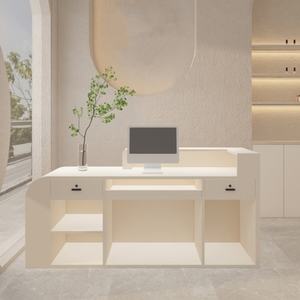 Salon de beauté Caissier Comptoir Lumière Magasin de vêtements de luxe Bar Simple Vêtements pour femmes Nail Shop Front Desk Reception Desk - Product Image 2