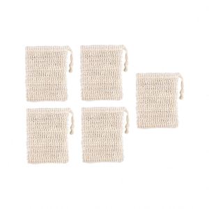 Bolsa de Esponja Natural 100% para Guardar Jabón, con Cordón y Banda de Algodón, Diseño Simple para Uso Corporal - Product Image 1