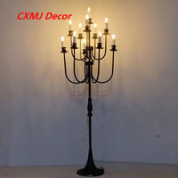 Grand chandelier en métal noir à 11 têtes pour décoration de mariage, centres de table, décoration de maison et de fête
