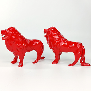 Résine décorative Lion Figure Petite Statue de Lion - Product Image 3