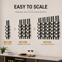 Porte-bouteilles mural en bois personnalisé, décoration murale rustique, solution de projet de cave à vin sur mesure OEM ODM