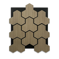 Nouveau design de panneau mural insonorisant en placage de bois avec différentes formes, ignifuge et imperméable, pour la maison, la chambre à coucher, le bureau