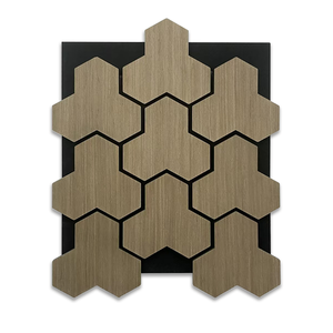 Nouveau design de panneau mural insonorisant en placage de bois avec différentes formes, ignifuge et imperméable, pour la maison, la chambre à coucher, le bureau - Product Image 3