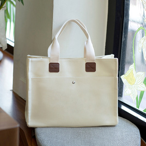 Sac fourre-tout en toile de coton écologique, logo imprimé personnalisé, pour femmes, robuste, pour les courses, la plage, réutilisable, avec poche - Product Image 3