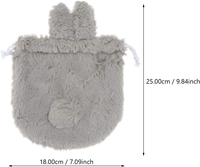 Sac de maquillage en peluche de lapin gris avec cordon de serrage sac cosmétique Portable de voyage de haute qualité pochette de rangement de lapin de grande capacité