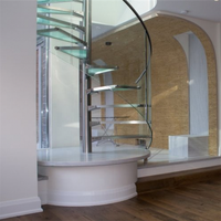 DAIYA – escalier en spirale à led avec bande de roulement en verre trempé, rampe d'escalier