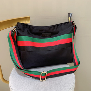 Women's Nylon Cross Body <b>Bag</b> Striped Red Green <b>Black</b> Water Resistant Fashion Shoulder <b>Bag</b> ladies fashion handbags - Product Image 5