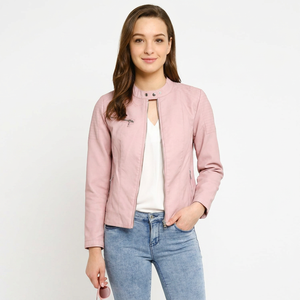 Chaqueta de Moda Premium para Mujer, Chaqueta Minimalista de Cuero, Chaqueta Casual con Cuello Alto Elegante para Otoño e Invierno - Product Image 4