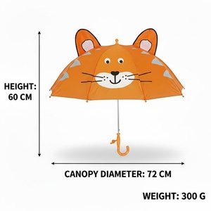 Factory Outlet Safe Materials Kids Straight <b>Umbrella</b> Custom Animal Shape Children's Gift Iron Tube Plastic Handle Back to School - Product Image 5
