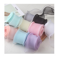 Ruban en organza tissé 100 % polyester, 2,4 pouces (6 cm), motif queue de poisson, bordure rétro, pour décoration de gâteaux, bouquets, accessoires pour cheveux, chaussures, bricolage