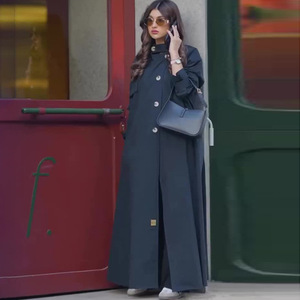 2025 all'ingrosso autunno e inverno nuova moda elegante temperamento <span class=keywords><strong>trench</strong></span> da <span class=keywords><strong>donna</strong></span> retrò britannico - Product Image 4