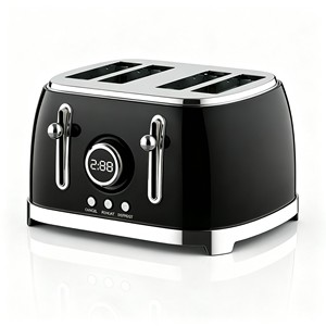 BESTONE 4-Slice <b>Toaster</b> With Digital Timer Defrost Reheat Cancel Function Stainless Steel Housing Household Use - Product Image 2