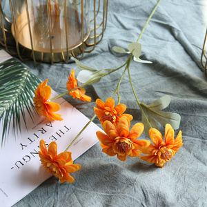 6 Cabezas <span class=keywords><strong>de</strong></span> Dalias Artificiales para Boda, Centro <span class=keywords><strong>de</strong></span> Mesa, Decoraciones <span class=keywords><strong>de</strong></span> Mesa, Mezcla Otoñal, Dalia Roja - Product Image 2