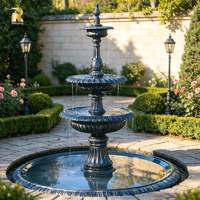 Fontaine à plusieurs niveaux en cuivre bronze RELONG, design classique antique, vente directe d'usine, décoration de jardin extérieure durable