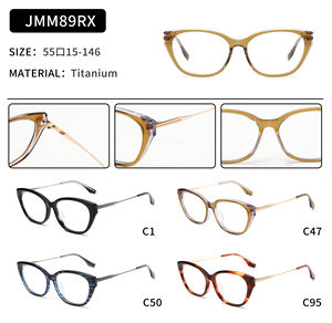 高级デザイナー厚いアセテートメガネ光学フレーム女性カスタムロゴ特大厚いフレームチタンメガネ男性JMM89RX - Product Image 2