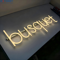 Letrero de Letras Curvas de Acrílico 3D Personalizado, Letrero Luminoso LED con Iluminación Frontal, Resistente al Agua IP65, para Decoración de Tiendas
