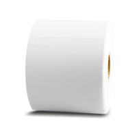 Rollos de Papel Térmico Recubiertos de Cobre, Etiquetas Autoadhesivas Plegables; Etiquetas de Código de Barras para Uso Logístico, Forma Cuadrada