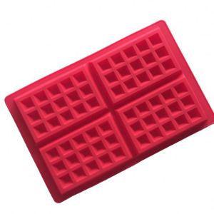 4 Cavity Waffle Silicone Mold Cake Chocolate <b>Craft</b> Candy Soap Baking Mold - Product Image 3