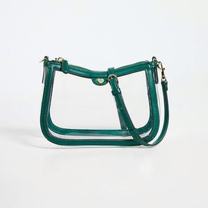 Bolso Bandolera Vintage Personalizable para Mujer, de PVC Transparente Curvo con Cremallera Verde, Reutilizable, para Playa, Verano y Otoño - Product Image 1