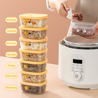 Conteneur alimentaire mignon et écologique, compatible micro-ondes et congélateur, sans BPA, pour préparation de repas, riz, fruits, collations, usage quotidien à la maison