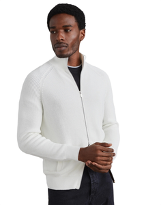 Maglione in <span class=keywords><strong>cotone</strong></span> con Zip stile maturo con Cardigan da uomo a maniche lunghe personalizzato bianco puro per la stagione primaverile - Product Image 1