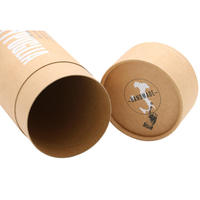 Boîte cylindrique en papier couché sur mesure, forme ronde ovale, avec bord roulé, emballage écologique avec protection anti-enfant