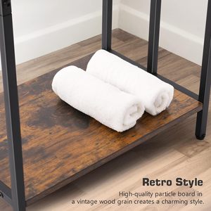 <span class=keywords><strong>Portasciugamani</strong></span> Multifunzionale in Metallo e MDF, Scaffale Minimalista Autoportante, Supporto Multiuso per Asciugamani per <span class=keywords><strong>Bagno</strong></span> e Camera da Letto - Product Image 4