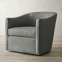 RH OLIVER BARRELBACK SLOPE ARM CHAIR, Moderner weißer Stoffsessel mit geschwungener Rückenlehne, luxuriöser Akzentsessel für das Wohnzimmer